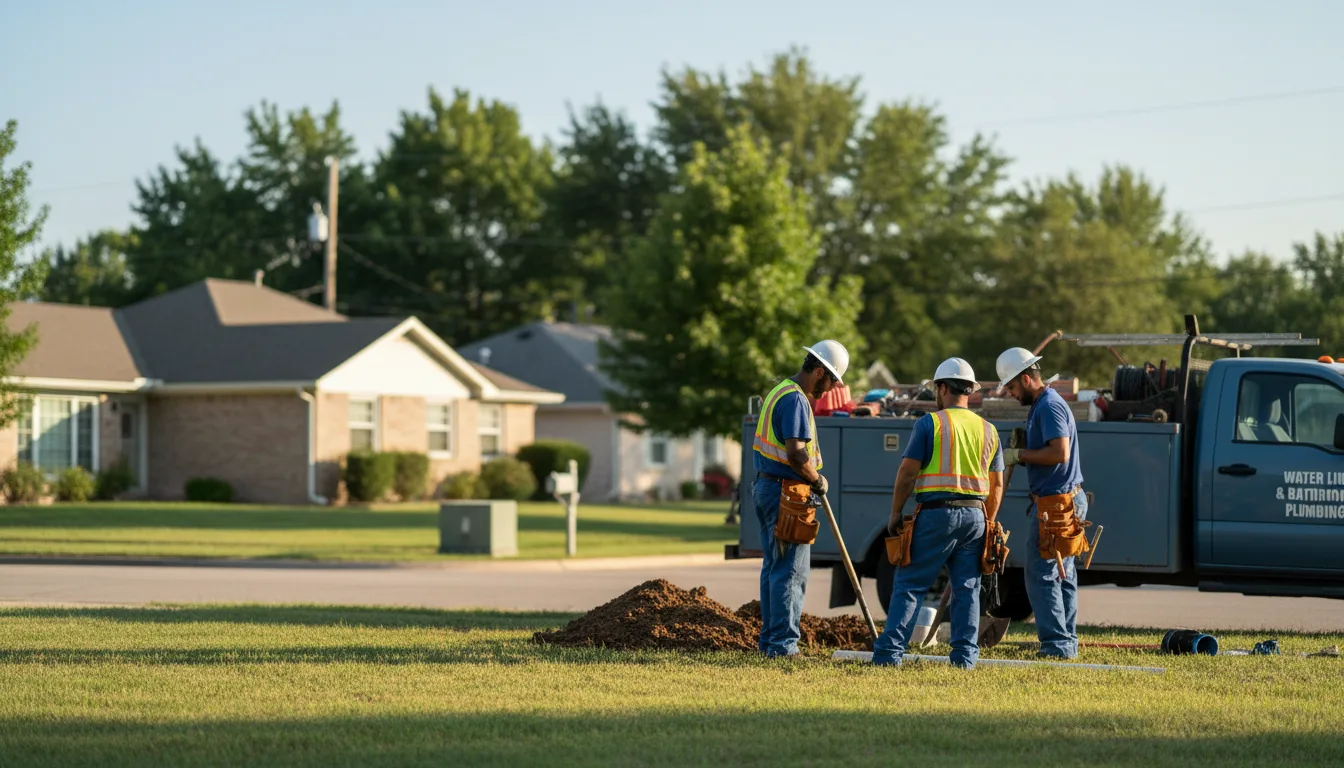 Residential water line and bathroom plumbing service in Elkhart, KS